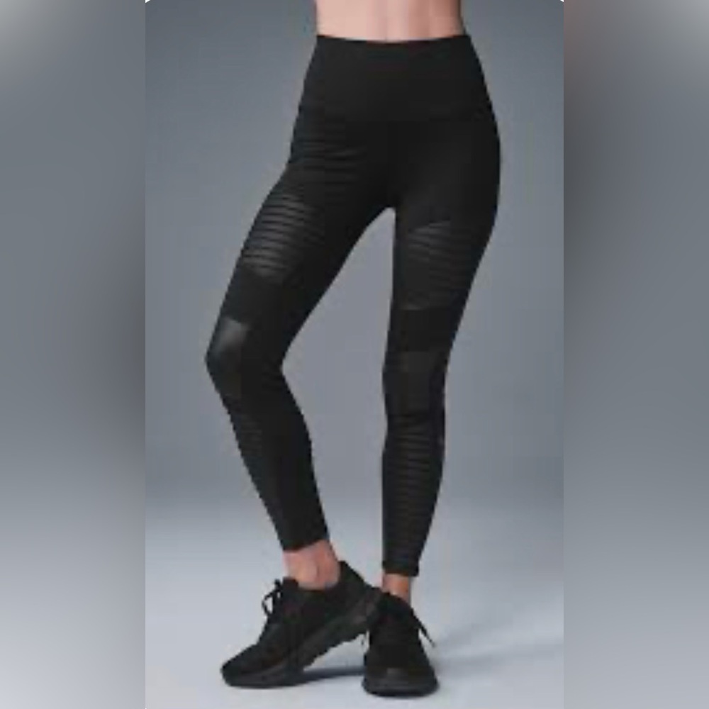 ALO Yoga Black High-Waist Moto Leggings